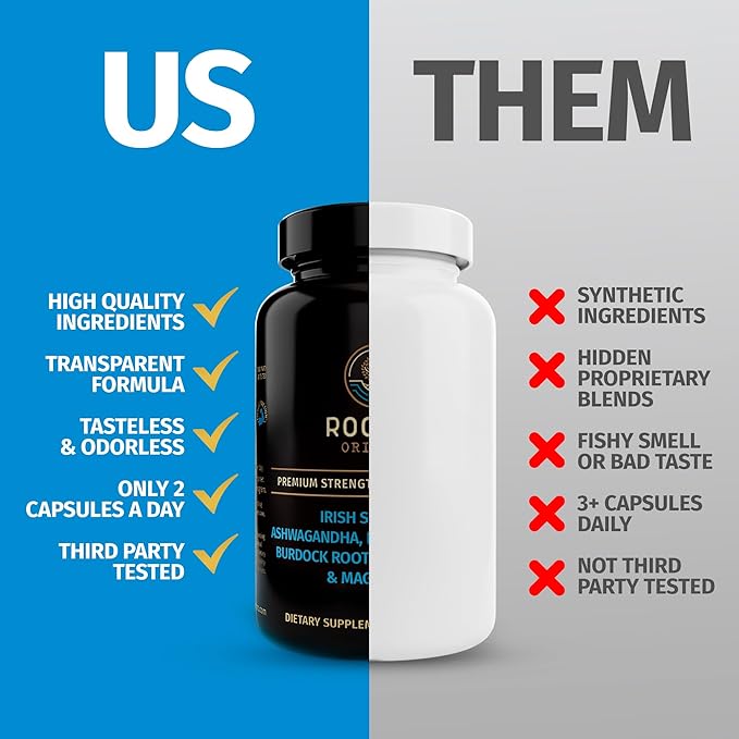 Sea Moss Capsules – Irish Sea Moss Advanced Magnesium Ashwaghanda Black Seed Oil Burdock Root &amp Bladderwrack – Immune Support Gut Health Energy &amp More – 60 Capsules