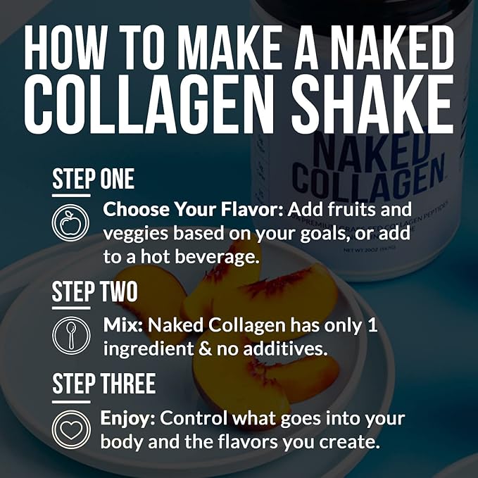 NAKED Chocolate Collagen Peptides Protein Powder 24 Servings Pasture-Raised Grass-Fed Hydrolyzed Collagen Supplement Paleo Friendly Non-GMO Keto Gluten Free 20oz