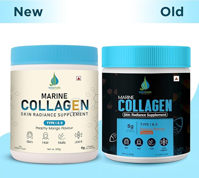 Vedapure Marine Collagen Peptides Powder 7.05 oz| Type I Colageno Marino + Vital Protein | Fish Source | Unflavored | Supports Hair Skin &amp Joint Health | Pescatarian Non-GMO