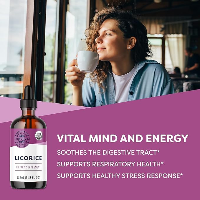 Vimergy Licorice – Promotes Digestive Function* – Benefits Respiratory Health* – USDA Certified Organic Vegan Gluten-Free – 115 mL (57 Servings)