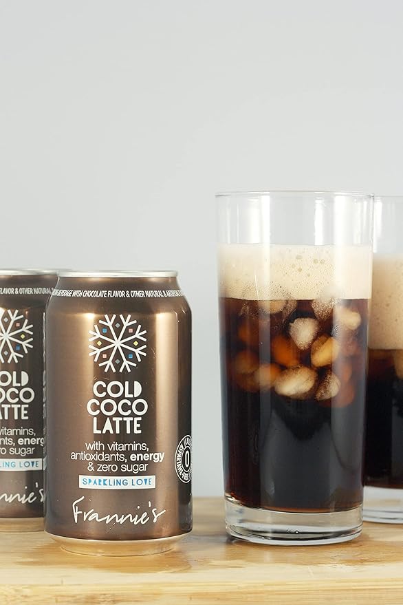 AmishTastes Frannie’s Sparkling Cold Coco Latte Protected With High-Density Foam 12 Oz. (Pack of 8)