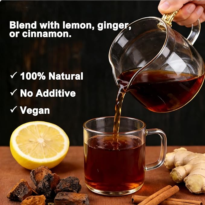 Chaga Mushroom Tea Chunks - 8 Ounce 100% Wild Harvested with Black Top Crust Premium &amp Clean Chaga Tea Chunks - Antioxidants Focus Healthy Drinks