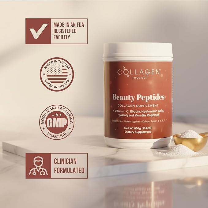 Collagen Supplement Powder for Men &amp Women | 6-in-1 Premium Multi-Collagen Beauty Formula | Vitamin C Hyaluronic Acid Biotin &amp Keratin | Skin Hair &amp Nail Support | Luxury Daily Wellness