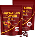 Capsaicin Power 12-in-1 Cayenne Pepper Softgels Supplementwith Vitamin D3+K2 Cayenne PepperTurmericGrape Seed and Other Extract300 Softgels (2)