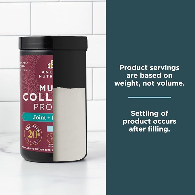 Ancient Nutrition Collagen Powder Protein Multi Collagen Protein Powder Joint + Mobility 20 Serving Joint Supplement with Hydrolyzed Collagen Peptides for Post Workout 7.48oz