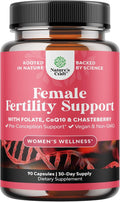 Fertility Supplements for Women with Inositol &amp Folic Acid - Preconception Vitamins for Women for Hormone Balance with L-methylfolate B12 Vitamin D3 Iodine Selenium zinc and CoQ10 - 90 Count