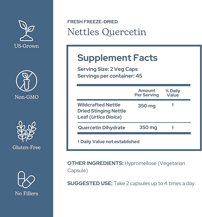 Eclectic Herb - Nettle Quercetin Capsules | Non-GMO Vegan | 90 CT