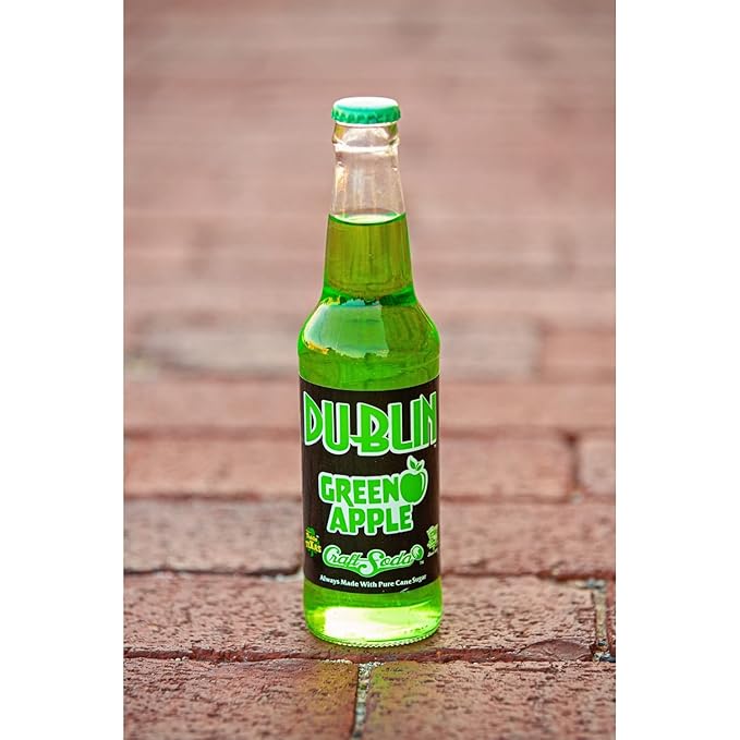 Dublin Bottling Works Craft Soda Pure Cane Sugar Made in Texas – Assorted 12-Pack – Premium Small-Batch Soda Gluten-Free Retro Artisanal Beverages (12 Pack Green Apple)