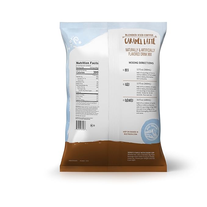 Big Train Caramel Latte Blended Ice Coffee Beverage Mix 3.5 lb (Pack of 1)