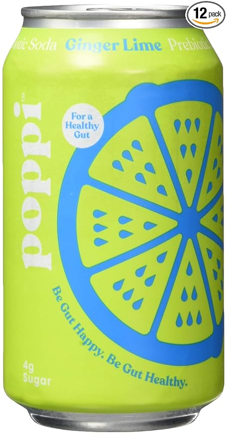 Poppi Ginger Lime Prebiotic Soda 12 Fl Oz (Pack of 12)