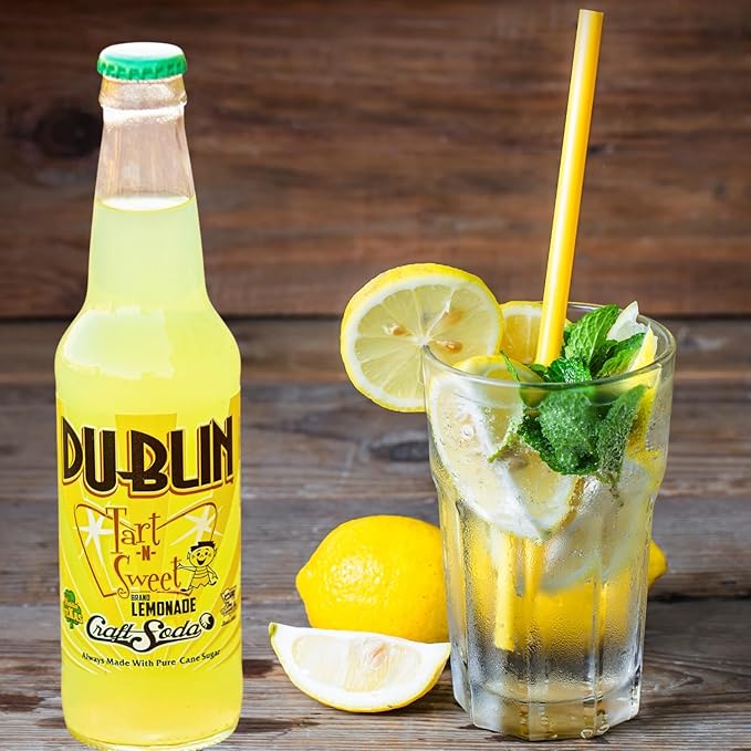 Dublin Bottling Works Craft Soda Pure Cane Sugar Made in Texas – Assorted 12-Pack – Premium Small-Batch Soda Gluten-Free Retro Artisanal Beverages (12 Pack Tart-N-Sweet Lemonade)