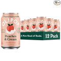 OLIPOP Prebiotic Soda Pop Peaches &amp Cream A New Kind of Soda Packed with Prebiotics Fiber and Botanicals Gluten Free GMO Free 12oz (12-Cans)