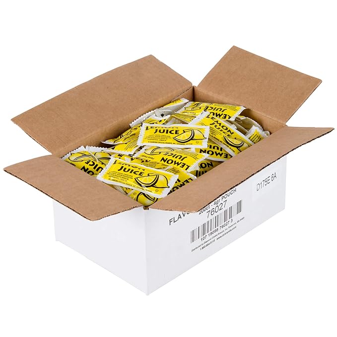 TableTop King 4 Gram Lemon Juice Portion Packets - 200/Case