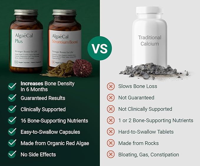 ALGAECAL Bone Builder &amp Collagen Bundle – Clinically-Supported Collagen with Verisol Fortibone Fortigel + Plant-Based Calcium Strontium D3 K2 Magnesium &amp 16 Nutrients for Beauty &amp Bo