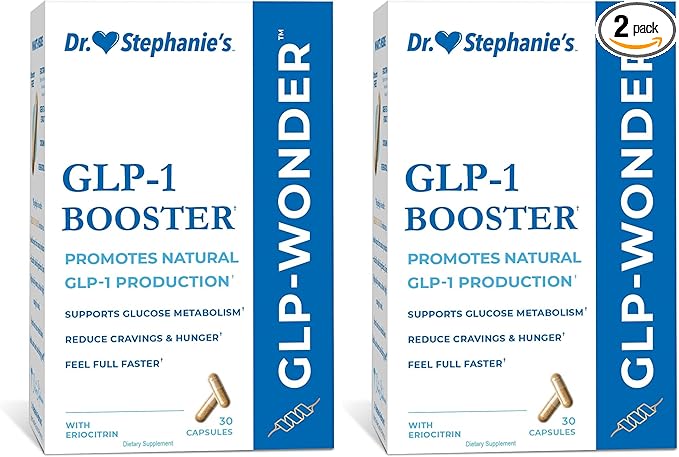 Dr. Stephanie's GLP-Wonder Natural GLP-1 Boosting Supplement - Control Hunger &amp Appetite Fight Cravings - Side-Effect Free Support (Pack of 2)