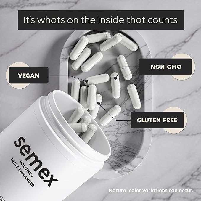 SEMEX Semen Volume Booster – Doctor Formulated Natural Support for Male Sperm Health Load Volume Boost &amp Stamina – Non-GMO Vegan Gluten-Free Fertility Supplement Made in USA - 90 Count
