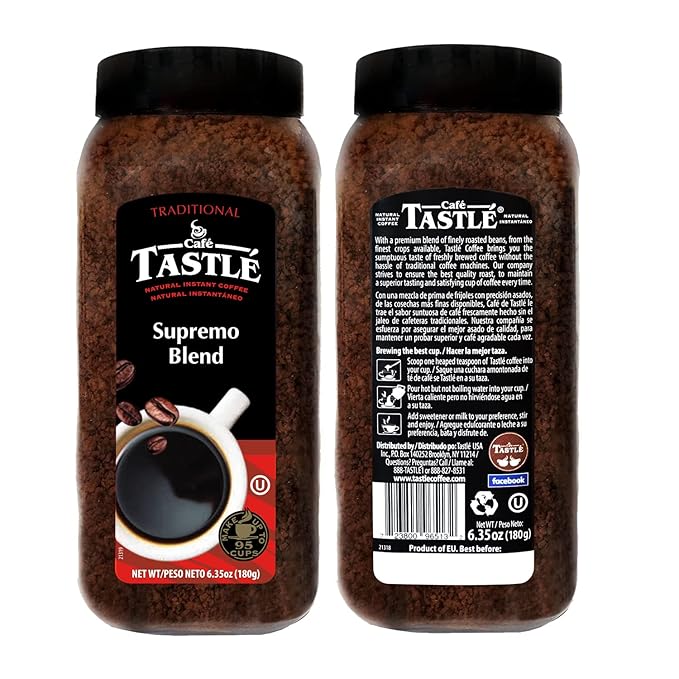 Café Tastlé Supremo Blend Solo Delight Microground 3 Jars of 6.35oz (19.05 Oz)