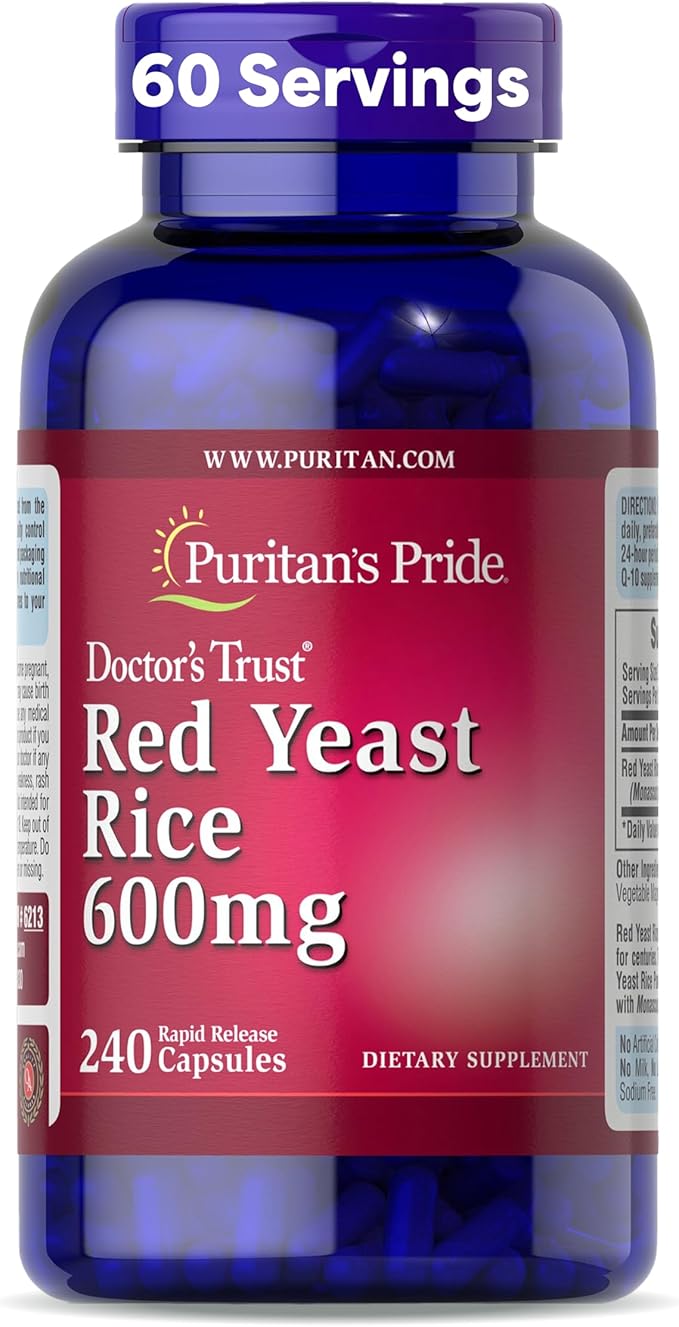 Puritan's Pride Doctors Trust® Red Yeast Rice 600mg Dietary Supplement 240 Rapid Release Capsules
