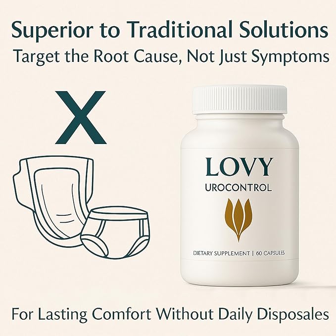 Lovy Urocontrol Capsules Bladder Health Supplement Maximum Strength Formula with Magnesium Cranberry Pumpkin Seed Red Clover Sea Buckthorn Fruit Powder Non-GMO Gluten Free 60 Capsules (1)