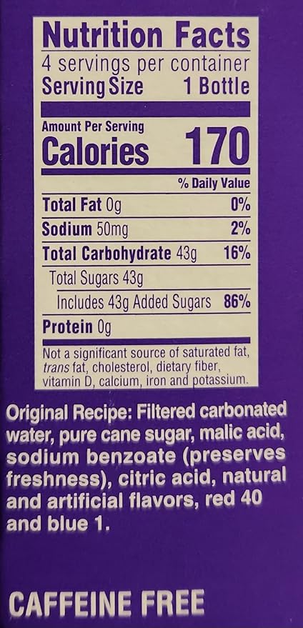 4 Pack of Soda Pop Soft Drink 12oz Glass Bottles (12oz Grape Soda)