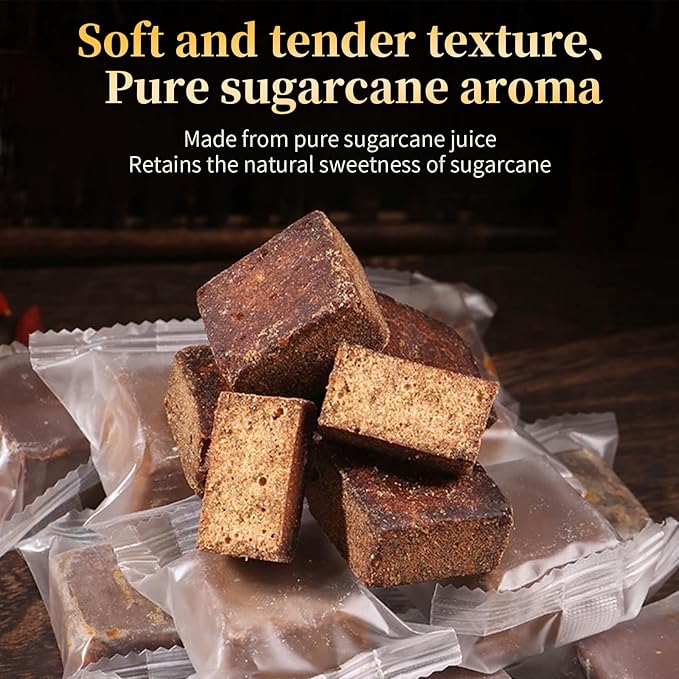 Baihuatang Premium Handmade Ancient Brown Sugar for Tea 270g Handmade Chinese Black Sugar Cubes | Ancient Craft Natural Sweetness | Individually Wrapped 古法黑糖 独立包装