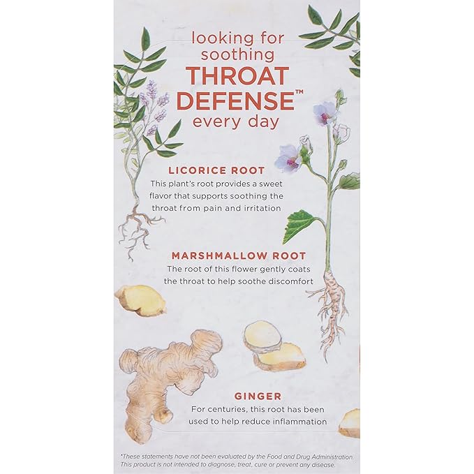 Bigelow Benefits Throat Defense (Ginger Honey Lemon Herbal) 18 Count (Pack of 6) 108 Total Tea Bags