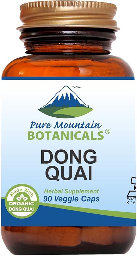 Pure Mountain Botanicals Dong Quai Capsules - Kosher Vegan Caps with 500mg Dong Quai Root Supplement