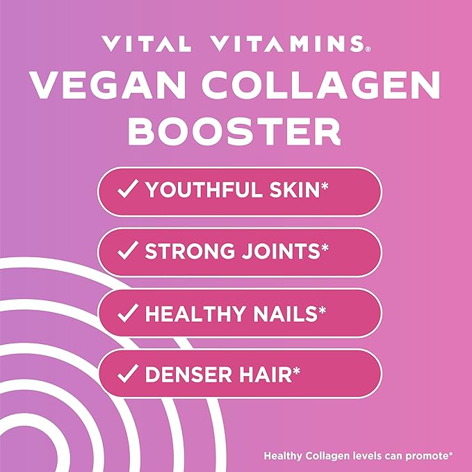 Vital Vitamins Vegan Collagen Booster Capsules + Colostrum Capsules Supplement