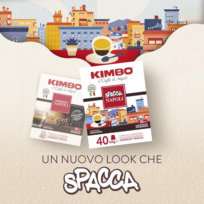 Kimbo Espresso Napoli – 100 Capsules Compatible with Nespresso Original | 10 Packs of 10 | Dark Roasting | Intensity 10/13 | Rich and Persistent Aroma