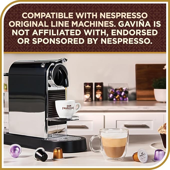 Don Francisco's Clasico Espresso Pods: 40 Recyclable Aluminum Capsules Intensity 9 Dark Roast Compatible with Nespresso Original Line Machines - Bold Cuban-Style with Spicy Chocolate Notes
