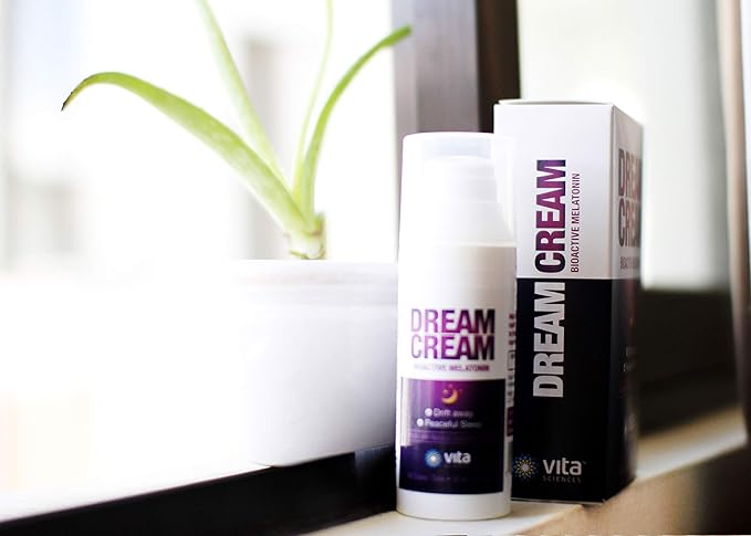 Vita Sciences Dream Cream Melatonin 3mg - The Best Natural Sleep Aid Topical Sleep Cream Is a Safe Alternative to Sleeping Pills. Fragrance-Free Lotion