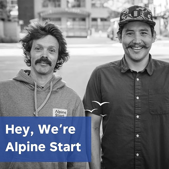 Alpine Start Instant Coffee Original Blend Medium Roast - Individual Powder Mix From High Altitude Arabica Coffee Beans - Hot or Cold Brew for Home Travel Camping Hiking Backpacking (Coffee and Cr