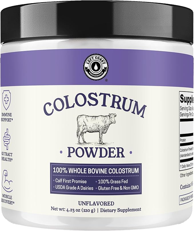 Colostrum Powder – USA Sourced Bovine Colostrum for Humans for Immune Support Gut Health Muscle Recovery - Single Ingredient No Additives Grass Fed Non-GMO Colostrum Supplement for Women and Men