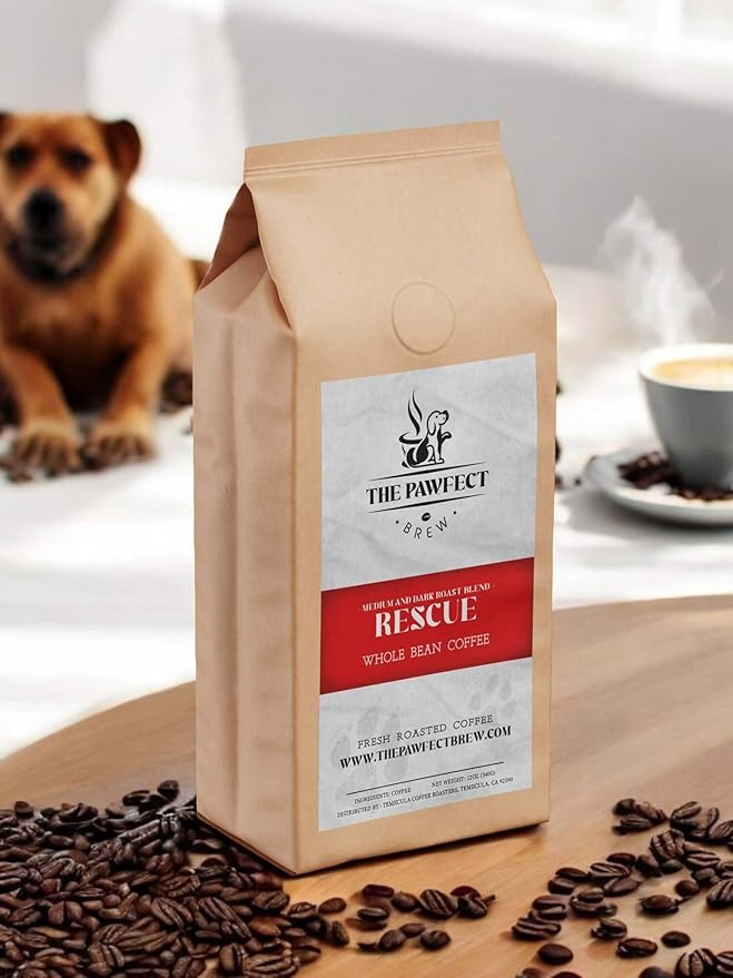 Dog Lover’s Coffee – Rescue Blend Medium Roast Drip by The Pawfect Brew 2LB Bag | Specialty Grade Freshly Roasted to Order | 25% Profits Donated to Animal Rescue