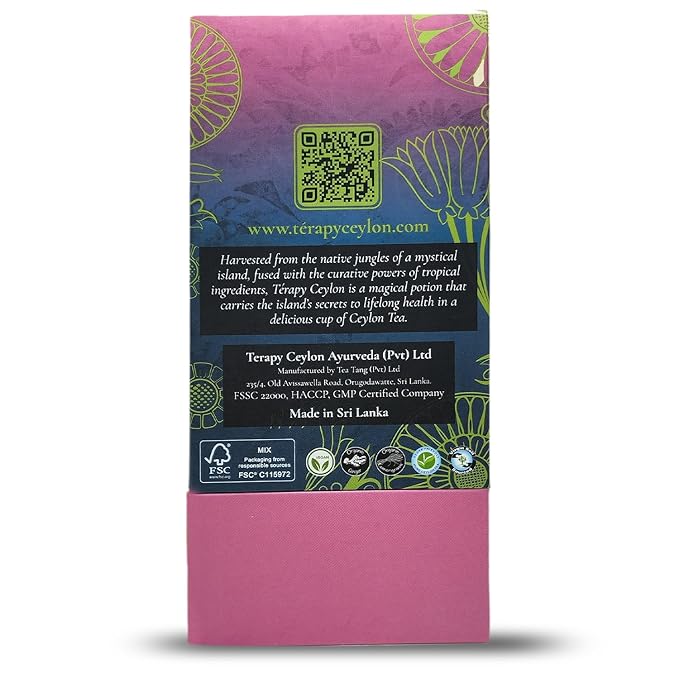 TERAPY Ceylon Peppermint Tea - Boosts Well-being &amp Energy Levels 100% Pure Peppermint Tea Bags Low Caffeine Refreshing Herbal Flavor 20 Individually Wrapped Unbleached Bags for Freshness (2 Pa