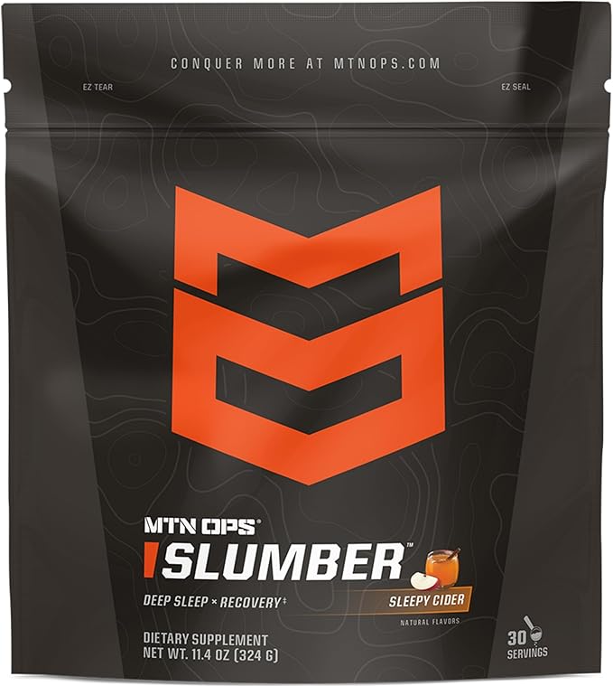 MTN OPS Slumber Sleep Aid for Muscle Recovery &amp Deep Sleep Sleepy Cider Sleep Support Powder Drink Mix 30 Servings