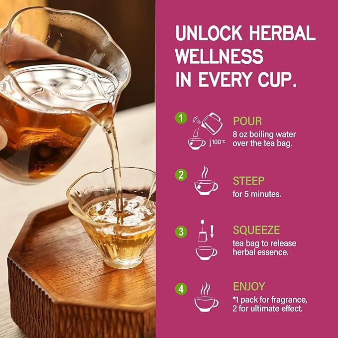 PAU d'Arco Herbal Tea Bags Extract with Horsetail Cleavers for Body Detoxification Support Lymphatic Drainage &amp Immune Support. 30bags