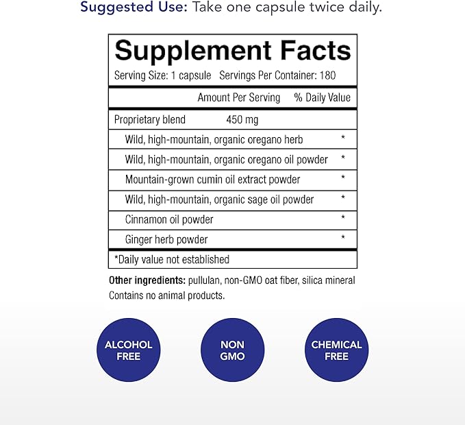Physician's Strength Oregacillin - 180 Capsules - Multiple Spice Extract - Respiratory Health Support - 180 Servings