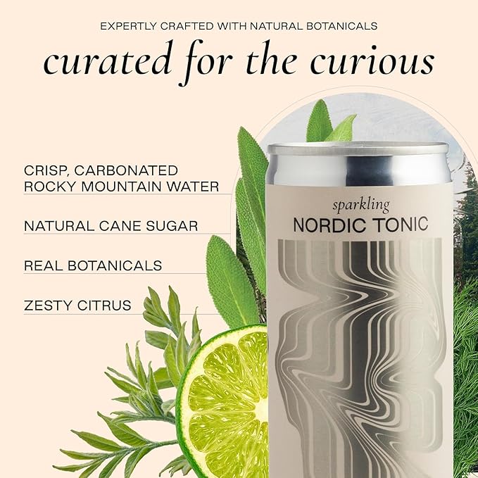 Strongwater Tonic Water Variety Pack (Pack of 12 8.4 Fl Oz Each) - Includes Nordic Tonic Indian &amp Spanish Tonic - Premium Craft Cocktail Mixers Sampler