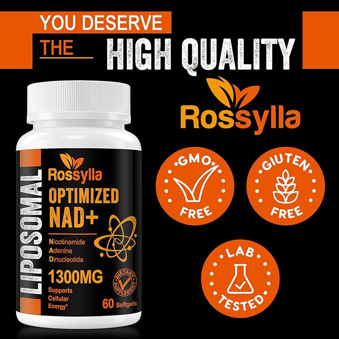 1300 MG Liposomal NAD+ Supplement | Highest Absorption | Purest NAD Supplemet to Boost NAD+ Effetively | Boosting NAD+ Supplement for Aging Defese Cellular Energy Longevity | 120 Count