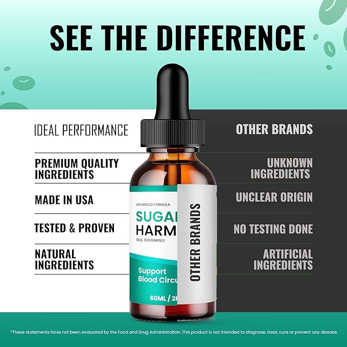 Sugar Harmony Drops SugarHarmony Blood Formula Support Supplement Drops - Maximum Strength All Natural Healthy Circulation Stable Levels &amp Overall Health Advanced Sugar Harmony Reviews (5 Pack