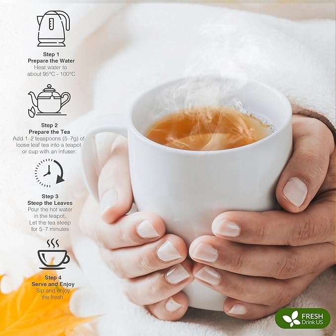 FreshDrinkUS Glucose Functional Loose Leaf Tea | 4oz | Herbal Blend of Gymnema Milk Thistle Dandelion Root Cinnamon &amp Ashwagandha – Naturally Caffeine-Free Premium Quality Balanced Flavor. V