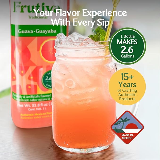 Frutiva Authentic Drink Mix Bundle | Made in Mexico with Cane Sugar | Aguas Frescas Concentrate Makes 2.6 Gallons | No High Fructose Corn Syrup | Perfect for Cocktails &amp Drinks