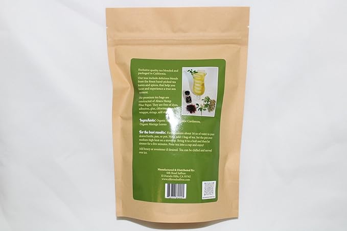 Organic Saffron Organic Ginger Herbal Tea - for better health and wellness (Pack of 1 Moringa)