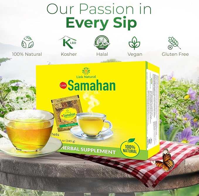 SAMAHAN Ayurvedic Herbal Tea Packets - Sri Lankan Ceylon Blend with 14 Natural Herbs Including Ginger Black Pepper &amp More Herbal Tea Bags for Wellness Relaxation &amp Daily Comfort - 50 Count