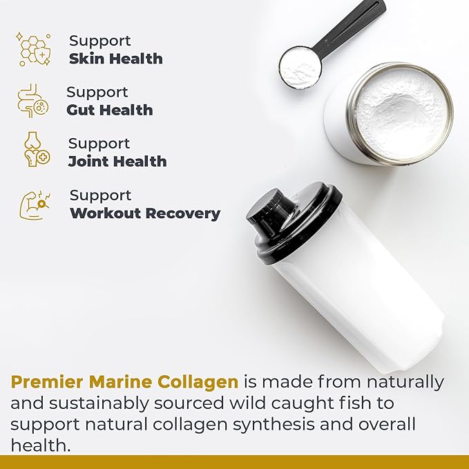 Premier Research Labs Marine Collagen - Marine Collagen Peptides Hydrolyzed Marine Collagen Powder Fish Collagen for Women and Men 5g Collagen Per Serving for Skin Joint and Gut Health - 7 Oz