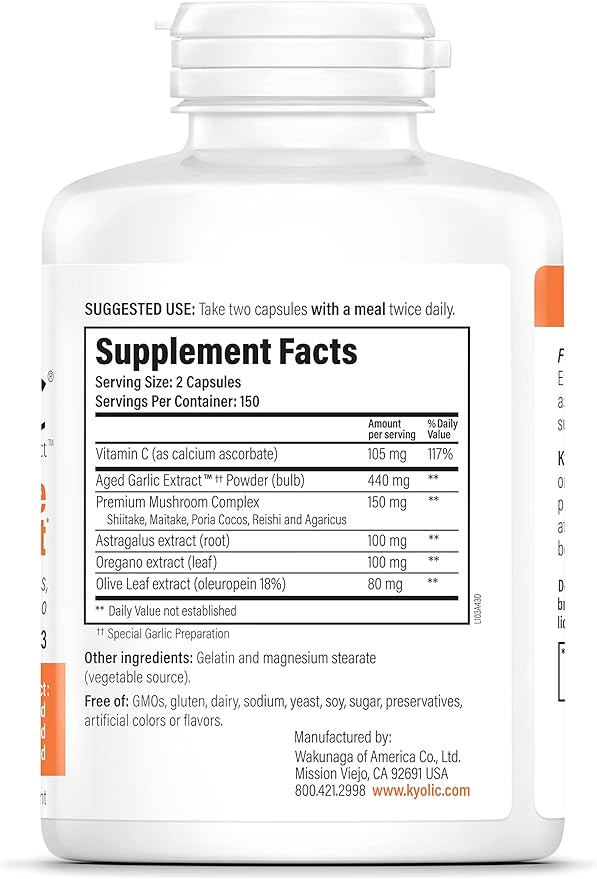Kyolic Aged Garlic Extract Formula 103 Immune Support* 300 Capsules