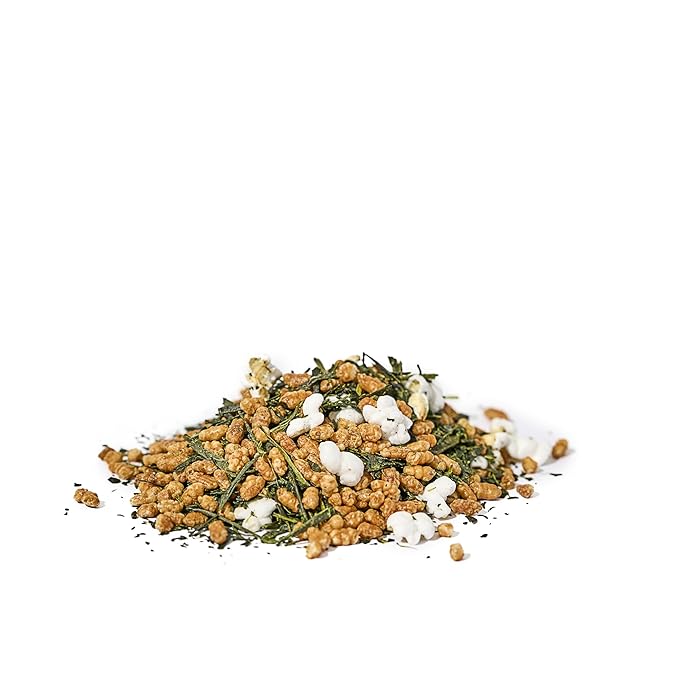Japanese Green Tea Co. Genmaicha Japanese Green Loose Leaf with Brown Rice – Fukamushi Sencha Organic Tea From Arahataen Green Tea Farms – Natural Low Caffeine Tea with Enhanced Flavor