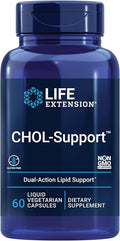 Life Extension CHOL-Support™ Helps Maintain Already Healthy Cholesterol Heart Health Artichoke Leaf Extract Vitamin B5 pantethine Gluten-Free Non-GMO Vegetarian 60 Capsules