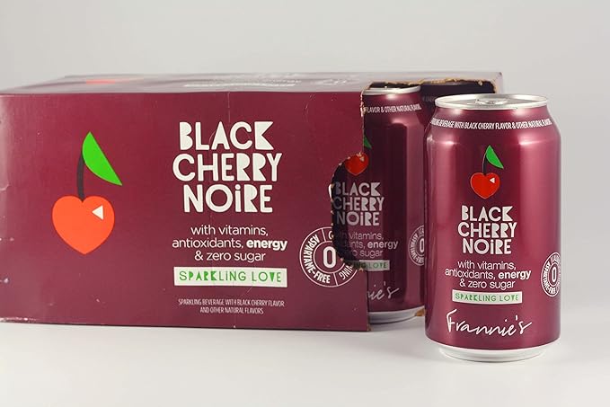AmishTastes Frannie’s Sparkling Black Cherry Noire Protected With High-Density Foam 12 Oz. (Case of 24)